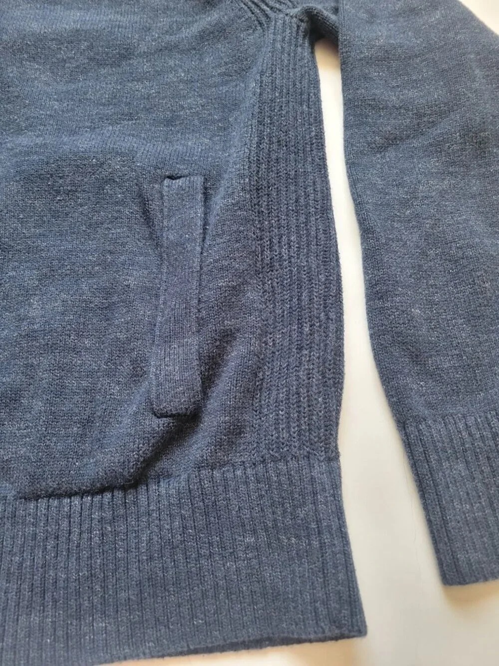 Banana Republic blue organic cotton cardigan full button-up front side pockets